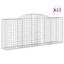 Cestas gaviones 17 uds forma de arco hierro 300x50x120/140 cm