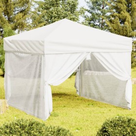 Carpa para fiestas plegable con paredes laterales blanca 3x3 m