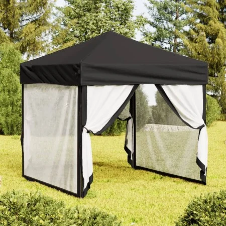 Carpa para fiestas plegable con paredes laterales negro 2x2 m de vidaXL, Carpas y cenadores - Ref: Foro24-93511, Precio: 121,...