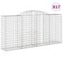Cestas gaviones 17 uds forma de arco hierro 300x50x140/160 cm