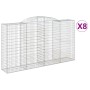 Cestas de gaviones 8 uds forma de arco hierro 300x50x160/180 cm