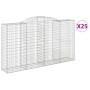 Cestas gaviones 25 uds forma de arco hierro 300x50x160/180 cm