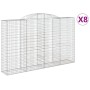 Cestas de gaviones 8 uds forma de arco hierro 300x50x180/200 cm