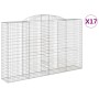Cestas de gaviones 17 uds forma de arco hierro 300x50x180/200cm