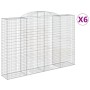 Cestas de gaviones 6 uds forma de arco hierro 300x50x200/220 cm