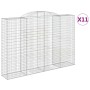 Cestas de gaviones 11 uds forma de arco hierro 300x50x200/220cm