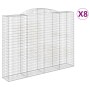 Cestas de gaviones 8 uds forma de arco hierro 300x50x220/240 cm