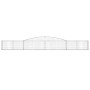Cestas de gaviones 2 uds forma de arco hierro 400x30x40/60 cm