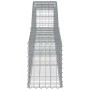 Cestas de gaviones 2 uds forma de arco hierro 400x30x40/60 cm