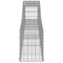 Cestas de gaviones 3 uds forma de arco hierro 400x30x40/60 cm