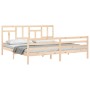 Bed frame with solid wood headboard 200x200 cm by vidaXL, Beds and slatted bases - Ref: Foro24-3194981, Price: 141,86 €, Disc...