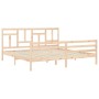 Bed frame with solid wood headboard 200x200 cm by vidaXL, Beds and slatted bases - Ref: Foro24-3194981, Price: 141,86 €, Disc...