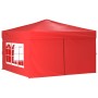 Carpa para fiestas plegable con paredes laterales rojo 3x3 m