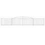Cestas de gaviones 7 uds forma de arco hierro 400x30x60/80 cm