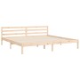 Bed frame with solid wood headboard 200x200 cm by vidaXL, Beds and slatted bases - Ref: Foro24-3194981, Price: 141,86 €, Disc...