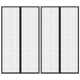 Mosquiteras para puerta bloque magnético 2 uds negro 200x80 cm Mosquiteras para puerta bloque magnético 2 uds negro 200x80 cm