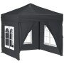 Carpa de fiesta plegable con paredes laterales antracita 2x2 m