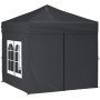 Carpa de fiesta plegable con paredes laterales antracita 2x2 m