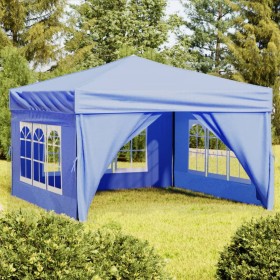 Folding party tent with blue side walls 3x3 m by vidaXL, Tents and gazebos - Ref: Foro24-93521, Price: 155,28 €, Discount: %