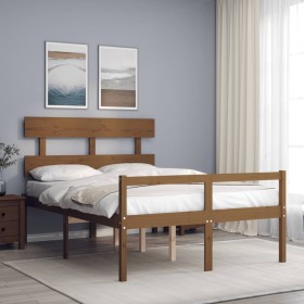 Estructura de cama matrimonio con cabecero madera 