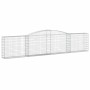 Cestas de gaviones 10 uds forma de arco hierro 400x30x80/100 cm