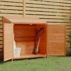 Cobertizo de jardín madera de abeto maciza marrón 102x52x112 cm de vidaXL, Cobertizos - Ref: Foro24-152185, Precio: 199,66 €,...