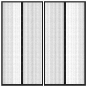 Mosquiteras para puerta bloque magnético 2 uds negro 220x100 cm