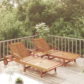 Set of sun loungers with table 2 pcs solid acacia wood by vidaXL, Loungers - Ref: Foro24-3104966, Price: 415,49 €, Discount: %