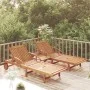 Set of sun loungers with table 2 pcs solid acacia wood by vidaXL, Loungers - Ref: Foro24-3104966, Price: 415,49 €, Discount: %