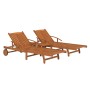 Set of sun loungers with table 2 pcs solid acacia wood by vidaXL, Loungers - Ref: Foro24-3104966, Price: 390,60 €, Discount: %