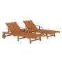 Set of sun loungers with table 2 pcs solid acacia wood by vidaXL, Loungers - Ref: Foro24-3104966, Price: 415,49 €, Discount: %