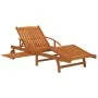 Set of sun loungers with table 2 pcs solid acacia wood by vidaXL, Loungers - Ref: Foro24-3104966, Price: 415,49 €, Discount: %