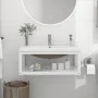 Badezimmerstruktur mit eingebautem Waschbecken aus weißem Eisen von vidaXL, Badezimmerwaschtische - Ref: Foro24-3101381, Prei...