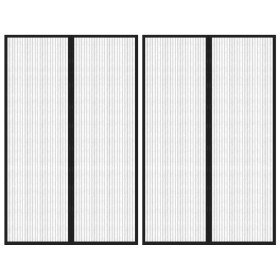 Mosquiteras para puerta bloque magnético 2 uds negro 220x130 cm Mosquiteras para puerta bloque magnético 2 uds negro 220x130 cm