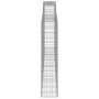 Cestas de gaviones 2 uds forma de arco hierro 400x30x140/160 cm