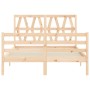 Bed frame with solid wood headboard 120x200 cm by vidaXL, Beds and slatted bases - Ref: Foro24-3194371, Price: 123,03 €, Disc...