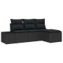 Conjunto de sofá de jardín 4 pcs Negro Poliratán