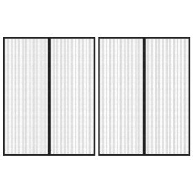 Mosquiteras para puerta bloque magnético 2 uds negro 230x160 cm Mosquiteras para puerta bloque magnético 2 uds negro 230x160 cm