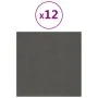 Paneles de pared 12 uds terciopelo gris oscuro 30x30 cm 1,08 m² de vidaXL, Recubrimiento de paredes - Ref: Foro24-343808, Pre...