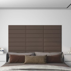 Paneles de pared 12 uds tela gris taupe 60x15 cm 1,08 m²