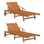 Tumbonas de madera maciza de acacia 2 unidades | Foro24.es | Tu tienda online para hogar, jardín y más Foro24.es