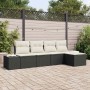 Conjunto de sofá de jardín 5 pcs Negro Poliratán
