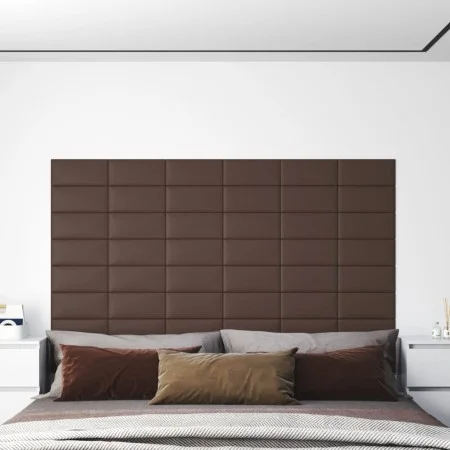 Wall panels 12 pcs brown synthetic leather 30x15 cm 0.54 m² by vidaXL, Wall covering - Ref: Foro24-343777, Price: 24,31 €, Di...