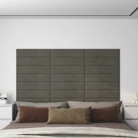 Wandpaneele 12 Stück dunkelgrauer Samt 60x15 cm 1,08 m² von vidaXL, Wandverkleidung - Ref: Foro24-343836, Preis: 49,84 €, Rab...