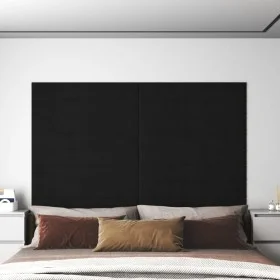 Wandpaneele 12 Stück schwarzer Samt 90x15 cm 1,62 m² von vidaXL, Wandverkleidung - Ref: Foro24-343896, Preis: 66,13 €, Rabatt: %