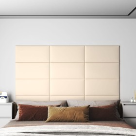Paneles de pared 12 uds terciopelo crema 60x30 cm 2,16 m²