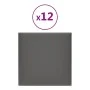 Wall panels 12 pcs gray synthetic leather 30x30 cm 1.08 m² by vidaXL, Wall covering - Ref: Foro24-343802, Price: 40,40 €, Dis...