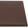 Paneles de pared 12 uds cuero sintético marrón 60x30 cm 2,16 m²