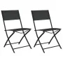 Folding garden chairs 2 units steel and black textilene by vidaXL, Garden chairs - Ref: Foro24-318766, Price: 66,91 €, Discou...