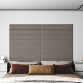 Paneles de pared 12 uds terciopelo gris claro 90x15 cm 1,62 m²